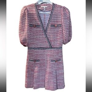 Maje Paris tweed dress size 36
Preppy, Parisian red pink black white pleats